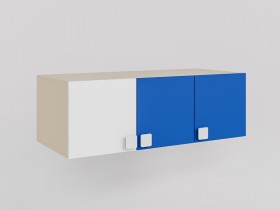 Антресоль на шкаф 3-х створчатый Скай люкс (Синий/Белый/корпус Клен) в Чехове - chexov.katalogmebeli.com | фото