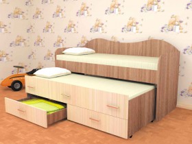Кровать детская Нимфа двухместная 2.0 Венге/Дуб молочный в Чехове - chexov.katalogmebeli.com | фото 3