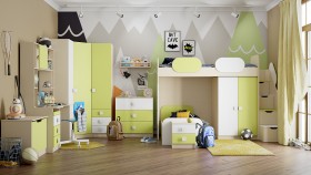 Детская комната Эппл (Зеленый/Белый/корпус Клен) в Чехове - chexov.katalogmebeli.com | фото 13