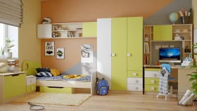 Детская комната Эппл (Зеленый/Белый/корпус Клен) в Чехове - chexov.katalogmebeli.com | фото 11