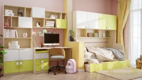 Детская комната Эппл (Зеленый/Белый/корпус Клен) в Чехове - chexov.katalogmebeli.com | фото 12