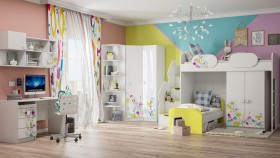 Детская комната Флер (Белый/корпус Выбеленное дерево) в Чехове - chexov.katalogmebeli.com | фото 3
