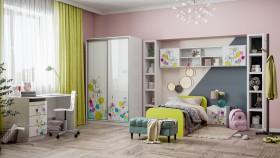 Детская комната Флер (Белый/корпус Выбеленное дерево) в Чехове - chexov.katalogmebeli.com | фото 1