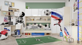 Детская комната Футбол ЧМ (Белый/Синий/корпус Клен) в Чехове - chexov.katalogmebeli.com | фото 2