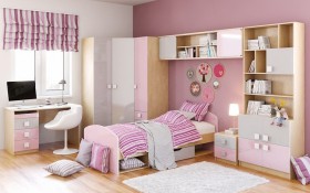 Детская комната Грэйси (Розовый/Серый/корпус Клен) в Чехове - chexov.katalogmebeli.com | фото 3