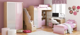 Детская комната Грэйси (Розовый/Серый/корпус Клен) в Чехове - chexov.katalogmebeli.com | фото 5