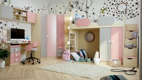 Детская комната Грэйси (Розовый/Серый/корпус Клен) в Чехове - chexov.katalogmebeli.com | фото