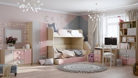Детская комната Грэйси (Розовый/Серый/корпус Клен) в Чехове - chexov.katalogmebeli.com | фото 12