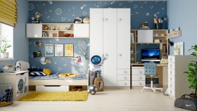 Детская комната Санни (Белый/корпус Клен) в Чехове - chexov.katalogmebeli.com | фото
