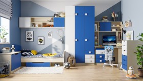 Детская комната Скай (Синий/Белый/корпус Клен) в Чехове - chexov.katalogmebeli.com | фото