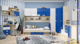 Детская комната Скай Люкс (Синий/Белый/корпус Клен) в Чехове - chexov.katalogmebeli.com | фото 3