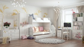 Детская комната Совушки (Белый/корпус Выбеленное дерево) в Чехове - chexov.katalogmebeli.com | фото 3