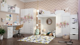 Детская комната Совушки (Белый/корпус Выбеленное дерево) в Чехове - chexov.katalogmebeli.com | фото 1