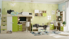 Детская комната Твит (Белый/Зеленый/корпус Клен) в Чехове - chexov.katalogmebeli.com | фото 8