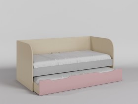 Диван-кровать Грэйси (Розовый/Серый/корпус Клен) в Чехове - chexov.katalogmebeli.com | фото 1