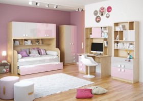 Диван-кровать Грэйси (Розовый/Серый/корпус Клен) в Чехове - chexov.katalogmebeli.com | фото 3