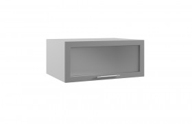 Гарда ГПГС 800 шкаф верхний горизонтальный глубокий со стеклом (Белый/корпус Серый) в Чехове - chexov.katalogmebeli.com | фото