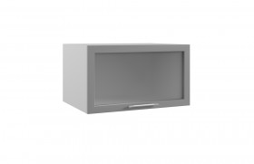 Гарда ГВПГС 800 шкаф верхний горизонтальный глубокий со стеклом высокий (Белый/корпус Серый) в Чехове - chexov.katalogmebeli.com | фото