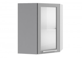 Гарда ВПУС 550 шкаф верхний угловой со стеклом Белый в Чехове - chexov.katalogmebeli.com | фото
