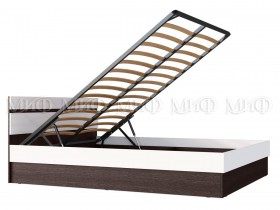 Ким кровать с подъемным механизмом 1,4 (Венге/белый глянец) в Чехове - chexov.katalogmebeli.com | фото 2