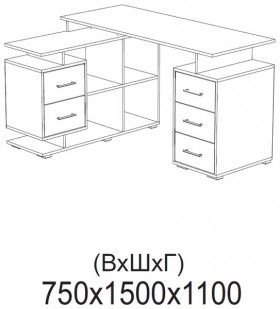Компьютерный стол угловой СКМУ-3 белый в Чехове - chexov.katalogmebeli.com | фото 2