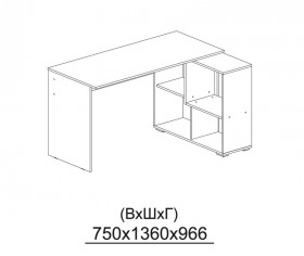 Компьютерный стол угловой СКМУ-3 дуб сонома/белый в Чехове - chexov.katalogmebeli.com | фото 3