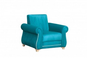 Кресло для отдыха "Порто" (велюр киви бирюза / микровельвет крем) в Чехове - chexov.katalogmebeli.com | фото