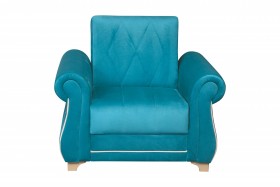 Кресло для отдыха "Порто" (велюр киви бирюза / микровельвет крем) в Чехове - chexov.katalogmebeli.com | фото 3