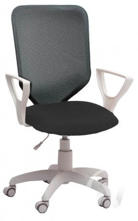 Кресло компьютерное Элегия S (белый/ткань сетка темно-серая) в Чехове - chexov.katalogmebeli.com | фото