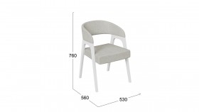 Кресло «Техас 1» (Белый матовый/Шенилл Estetica Moonstone №221) в Чехове - chexov.katalogmebeli.com | фото 2