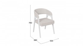 Кресло «Техас 1» (Белый матовый/Шенилл Estetica Vanille №220) в Чехове - chexov.katalogmebeli.com | фото 2