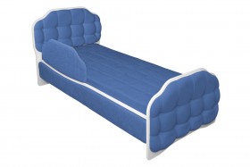 Кровать 160 Атлет 29 Синий (мягкий бортик) в Чехове - chexov.katalogmebeli.com | фото
