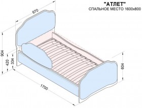 Кровать 160 Атлет 96 Серый (мягкий бортик) в Чехове - chexov.katalogmebeli.com | фото 2