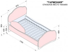 Кровать 160 Гармония 18 Бордовый (мягкий бортик) в Чехове - chexov.katalogmebeli.com | фото 2