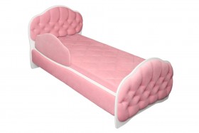 Кровать 160 Гармония 36 Светло-розовый (мягкий бортик) в Чехове - chexov.katalogmebeli.com | фото