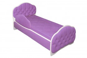 Кровать 160 Гармония 67 Светло-фиолетовый (мягкий бортик) в Чехове - chexov.katalogmebeli.com | фото