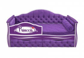 Кровать 160 серии Иллюзия 2 ящика 32 Фиолетовый (мягкие боковые накладки/подушка валик) в Чехове - chexov.katalogmebeli.com | фото