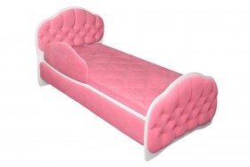 Кровать 170 Гармония 89 Розовый (мягкий бортик) в Чехове - chexov.katalogmebeli.com | фото 1