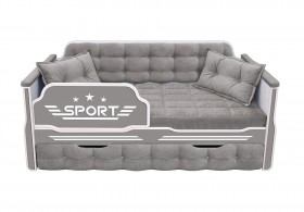 Кровать 170 серии Спорт 1 ящик 45 Серый (подушки) в Чехове - chexov.katalogmebeli.com | фото