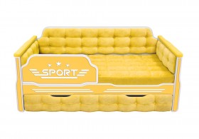 Кровать 170 серии Спорт 1 ящик 74 Жёлтый (мягкие боковые накладки) в Чехове - chexov.katalogmebeli.com | фото
