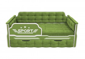 Кровать 170 серии Спорт 1 ящик 76 Зелёный (мягкие боковые накладки) в Чехове - chexov.katalogmebeli.com | фото