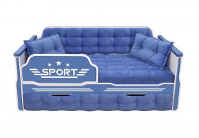 Кровать 170 серии Спорт 1 ящик 85 Синий (подушки) в Чехове - chexov.katalogmebeli.com | фото