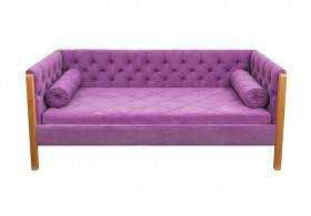 Кровать 180 серии Леди  32 Фиолетовый (подушка валик) в Чехове - chexov.katalogmebeli.com | фото