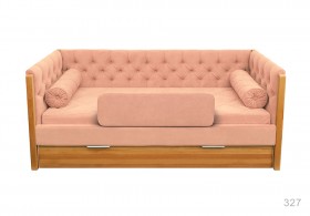 Кровать 180 серии Леди + ящик 15 Бледно-розовый (мягкий бортик/подушка валик) в Чехове - chexov.katalogmebeli.com | фото