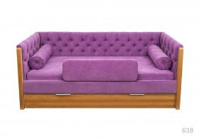 Кровать 180 серии Леди + ящик 32 Фиолетовый (мягкий бортик/подушка валик) в Чехове - chexov.katalogmebeli.com | фото