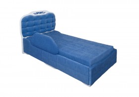 Кровать 190 Атлет Lux 29 Синий (мягкий бортик) в Чехове - chexov.katalogmebeli.com | фото
