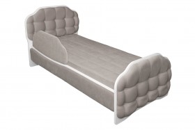 Кровать 190 Атлет Lux 96 Серый (мягкий бортик) в Чехове - chexov.katalogmebeli.com | фото