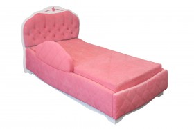 Кровать 190 Гармония Lux 36 Розовый (мягкий бортик) в Чехове - chexov.katalogmebeli.com | фото 1