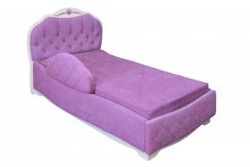 Кровать 190 Гармония Lux 67 Светло-фиолетовый (мягкий бортик) в Чехове - chexov.katalogmebeli.com | фото