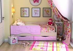 Кровать Алиса КР-812 1,6 Белфорд/Розовый металлик в Чехове - chexov.katalogmebeli.com | фото 1